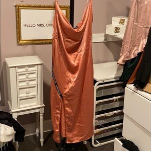 Mauve Satin Slip Dress